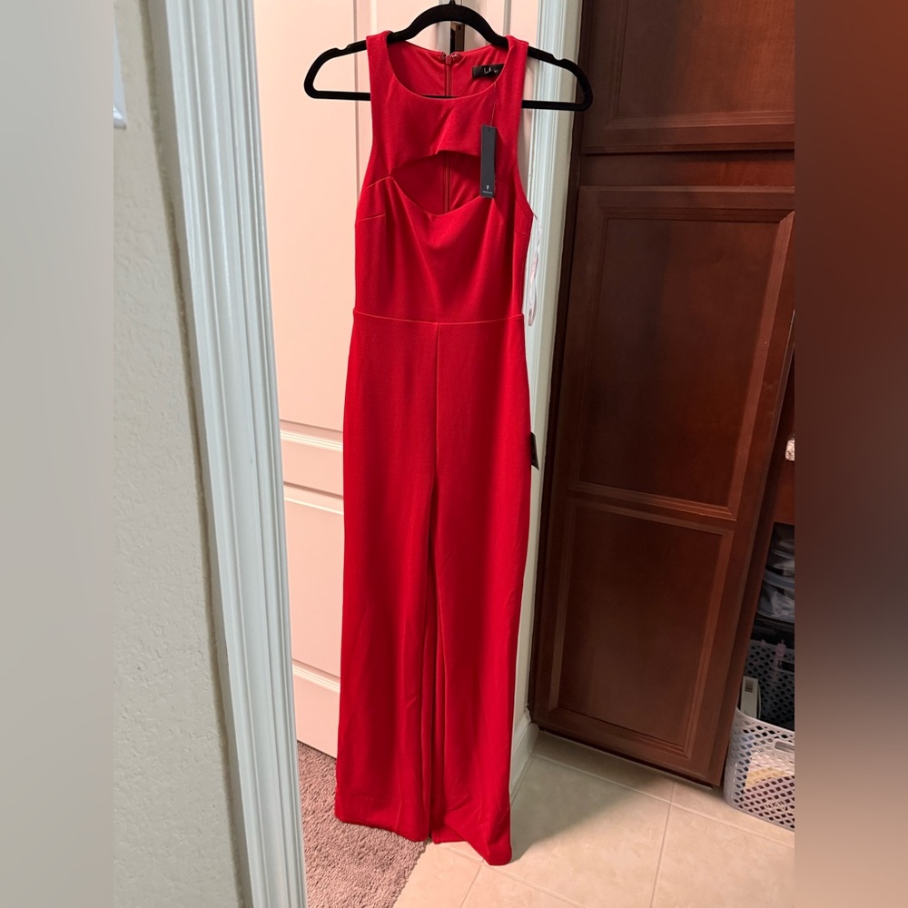 Lulus Red Sleeveless Jumpsuit